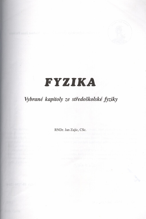 Fyzika : vybrané kapitoly ze středoškolské fyziky