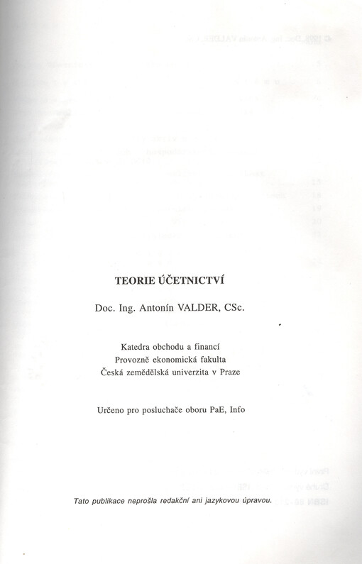 Teorie účetnictví