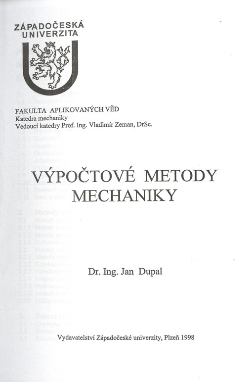 Výpočtové metody mechaniky