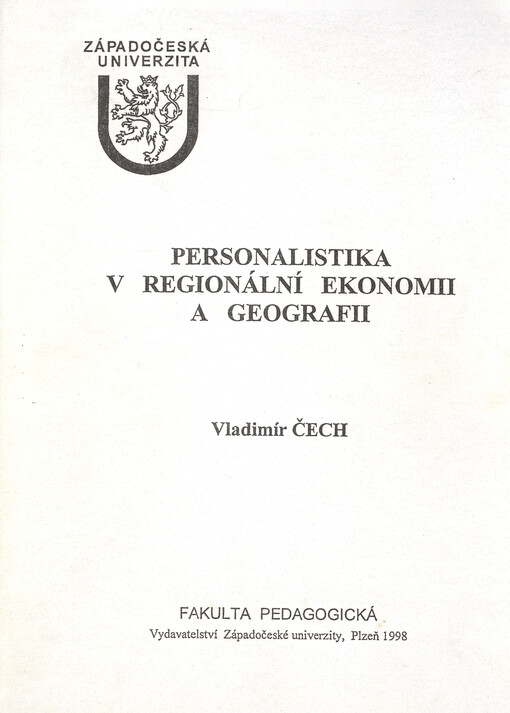 Personalistika v regionální ekonomii a geografii