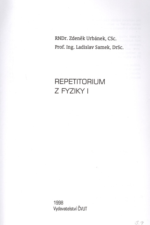 Repetitorium z fyziky , I