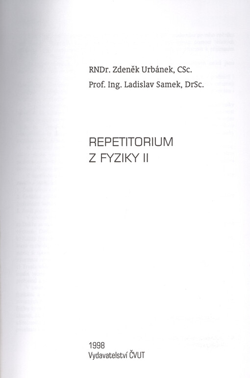 Repetitorium z fyziky , II