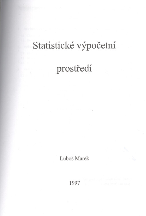 Statistické výpočetní prostředí