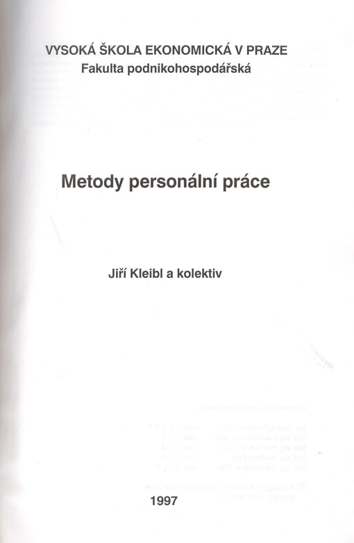 Metody personální práce