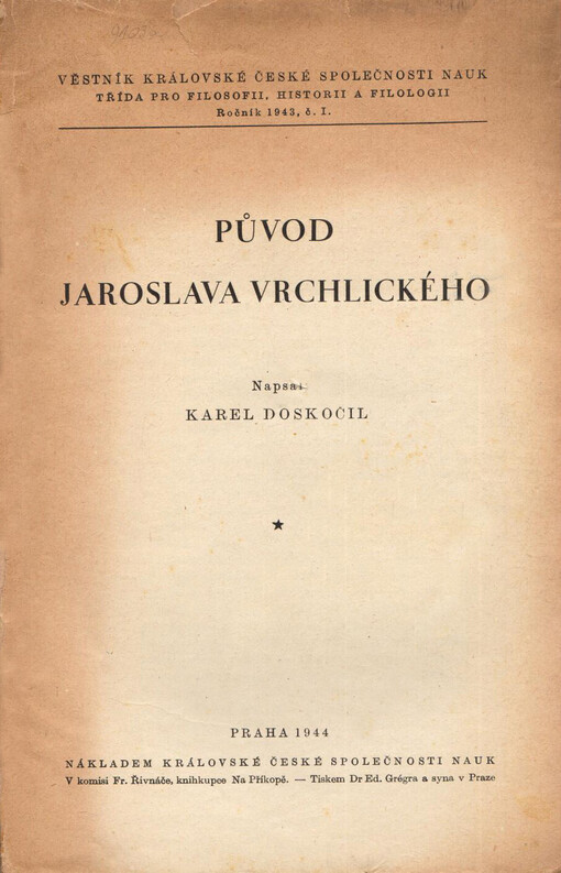 Původ Jaroslava Vrchlického