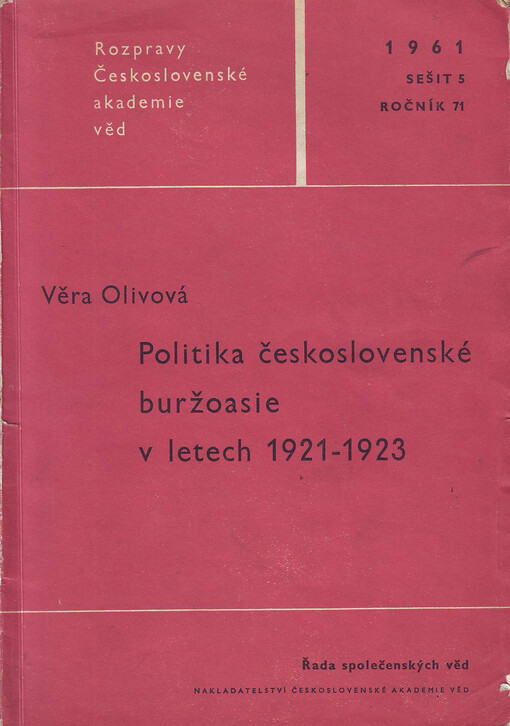 Politika československé buržoasie v letech 1921-1923