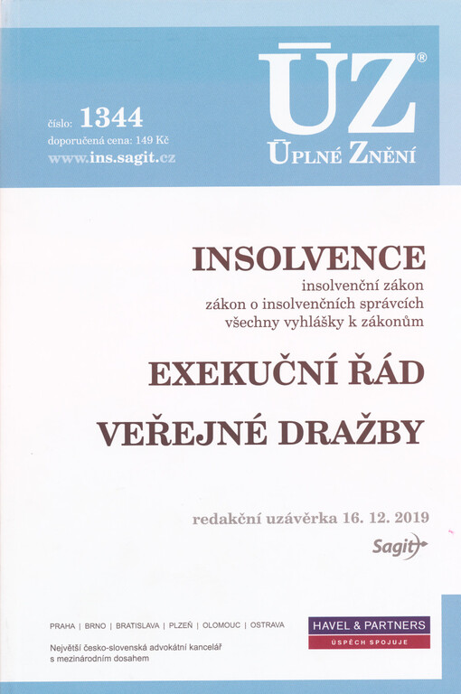 Insolvence, exekuční řád, veřejné dražby