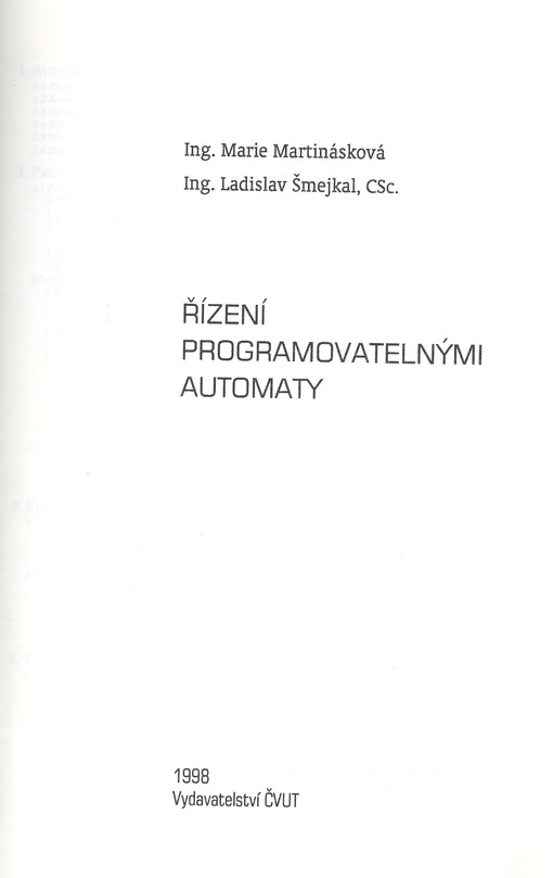Řízení programovatelnými automaty
