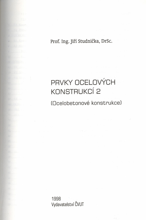 
  Prvky ocelových konstrukcí 2
  : Ocelobetonové konstrukce 