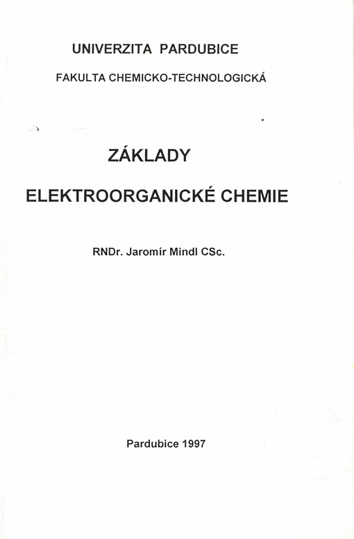 Základy elektroorganické chemie