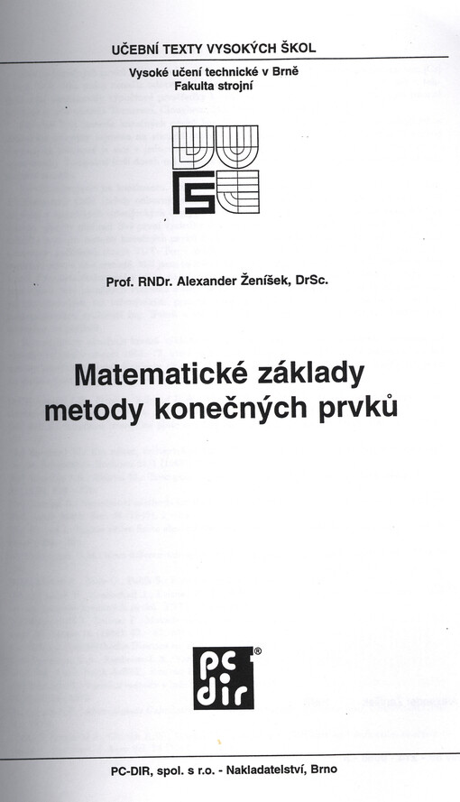 Matematické základy metody konečných prvků