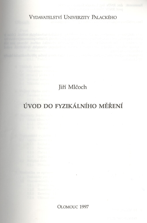 Úvod do fyzikálního měření