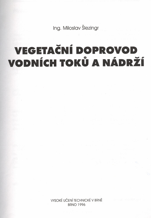 Vegetační doprovod vodních toků a nádrží