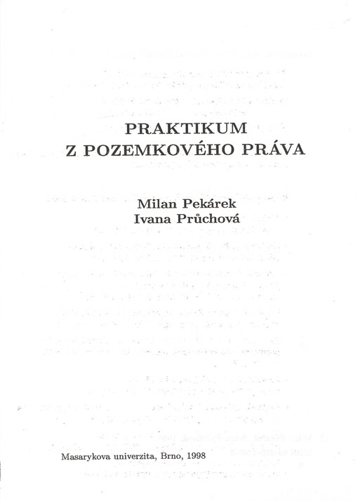Praktikum z pozemkového práva