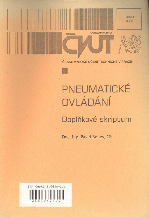 Pneumatické ovládání : doplňkové skriptum