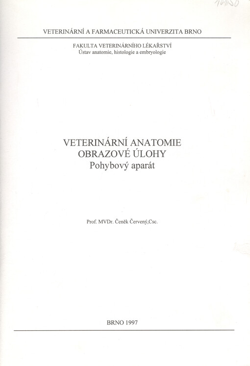 Veterinární anatomie - obrazové úlohy : pohybový aparát