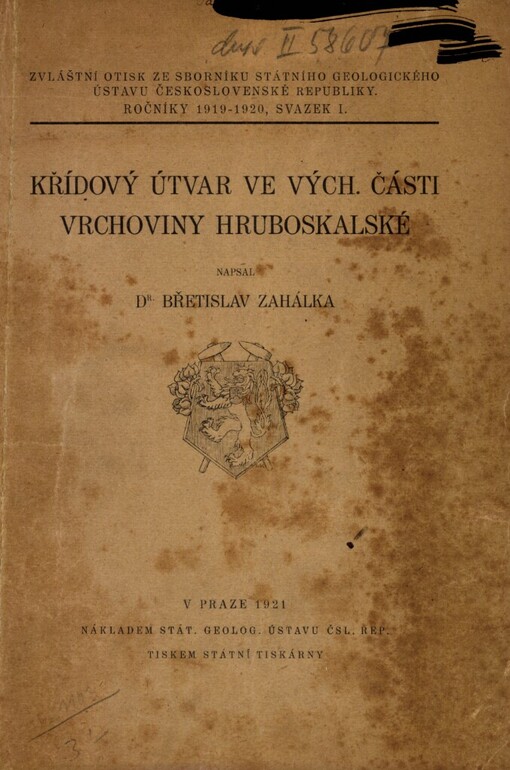 Křídový útvar ve vých. části vrchoviny hruboskalské