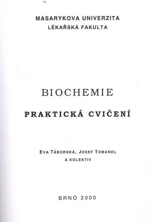 Biochemie : praktická cvičení