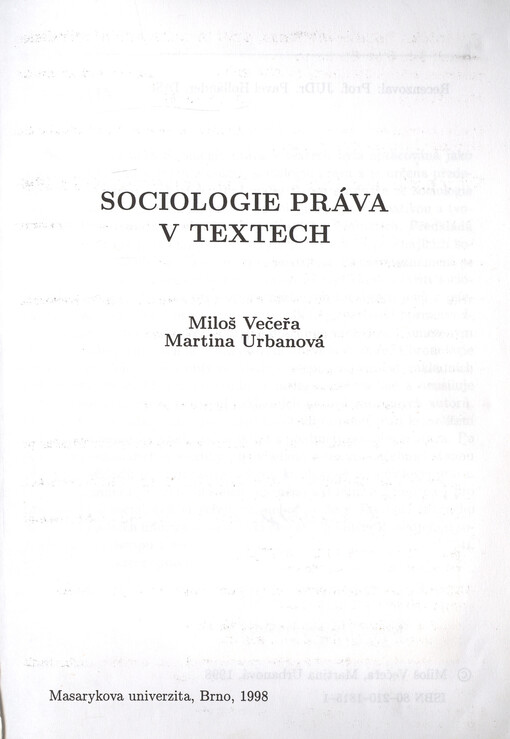 Sociologie práva v textech