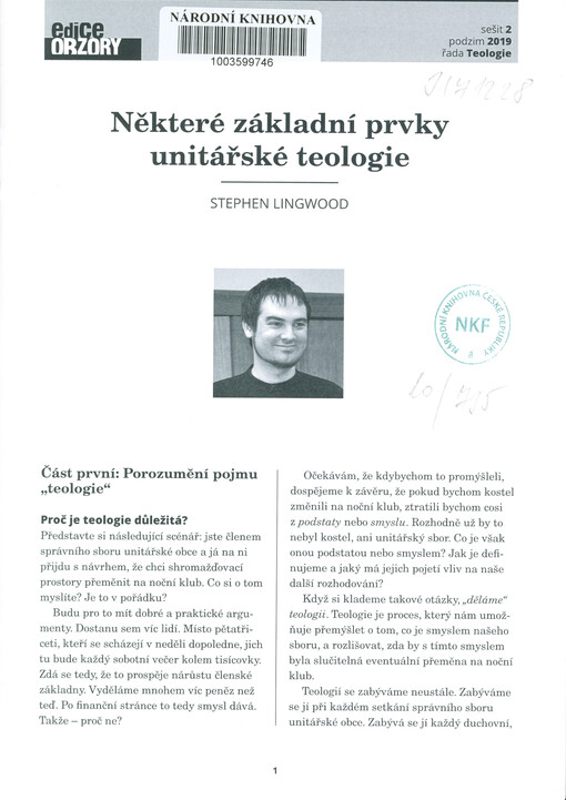 Některé základní prvky unitářské teologie