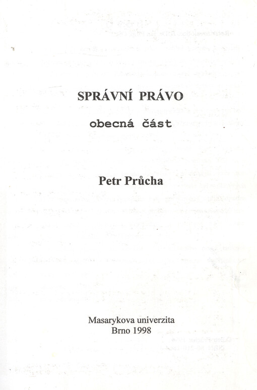 Správní právo : obecná část