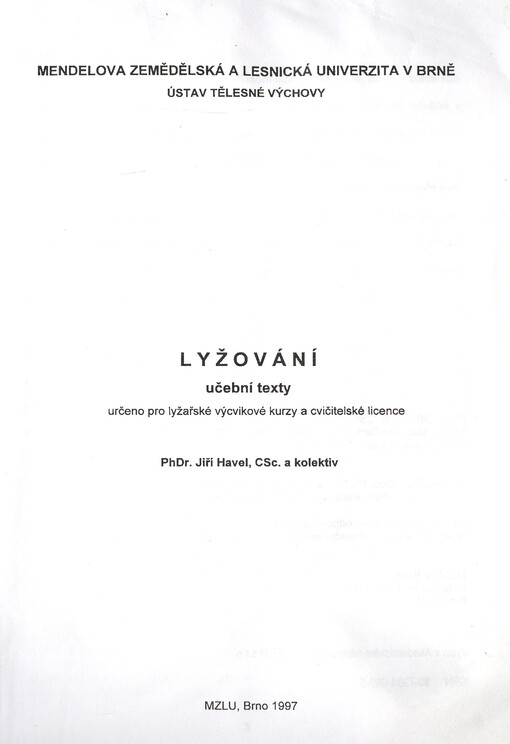 Lyžování : učební texty