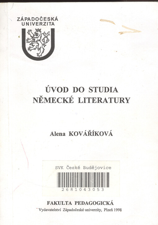 Úvod do studia německé literatury