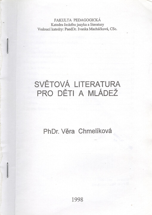 Světová literatura pro děti a mládež
