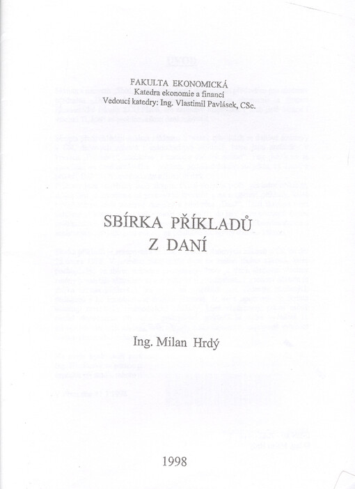 Sbírka příkladů z daní