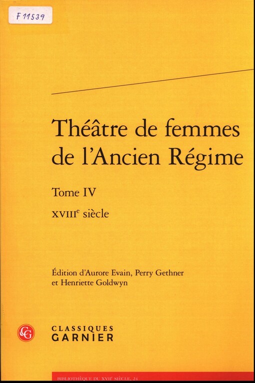 Théâtre de femmes de l'Ancien Régime