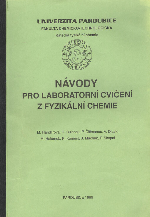 Návody pro laboratorní cvičení z fyzikální chemie