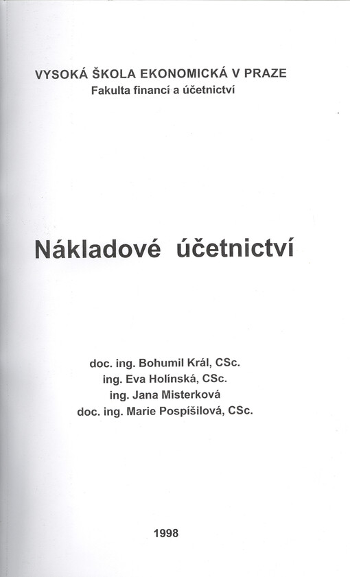 Nákladové účetnictví