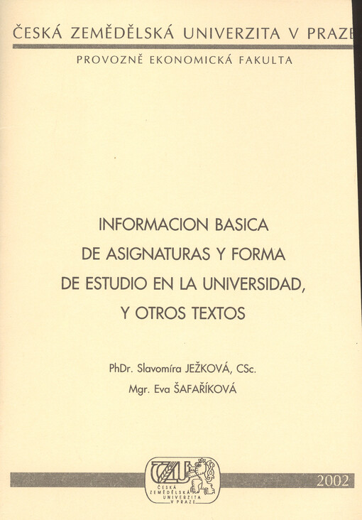 Informacion basica de asignaturas y forma de estudio en la universidad, y otros textos