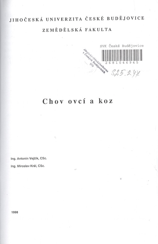 Chov ovcí a koz