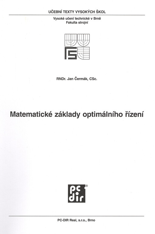 Matematické základy optimálního řízení