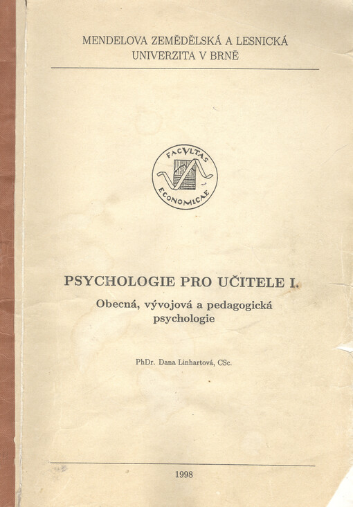 Psychologie pro učitele. I., Obecná, vývojová a pedagogická psychologie