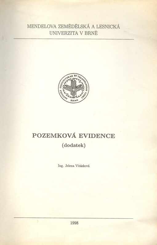 Pozemková evidence : dodatek