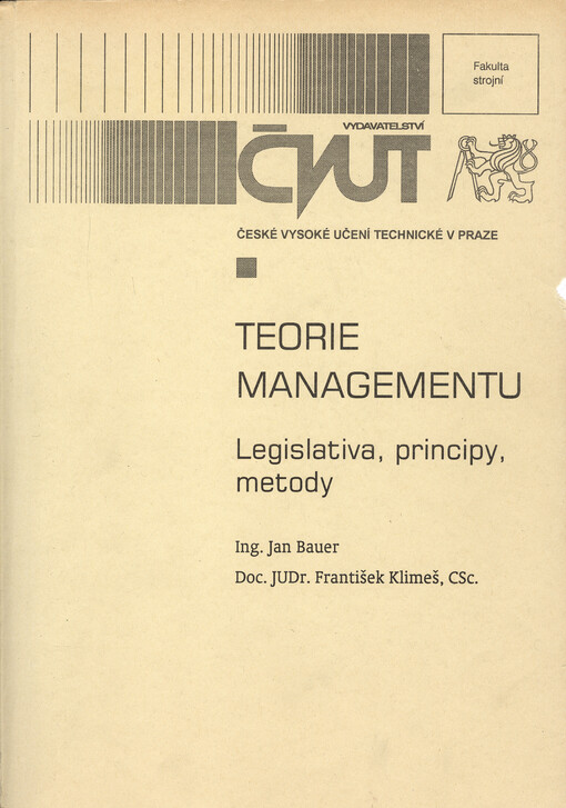 Teorie managementu : legislativa, principy, metody
