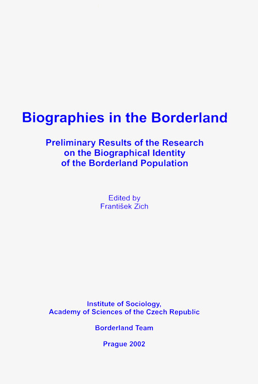Biographies in the borderland: preliminary results of the reserach on the biographical identity of the borderland population