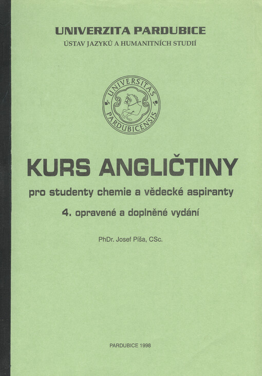 Kurs angličtiny pro studenty chemie a vědecké aspiranty, 4. opravené a doplněné vydání