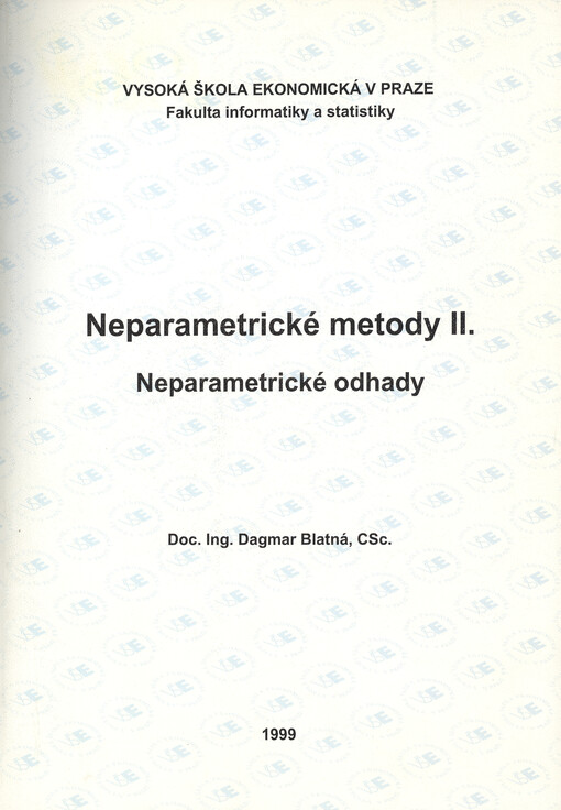 Neparametrické metody II: neparametrické odhady