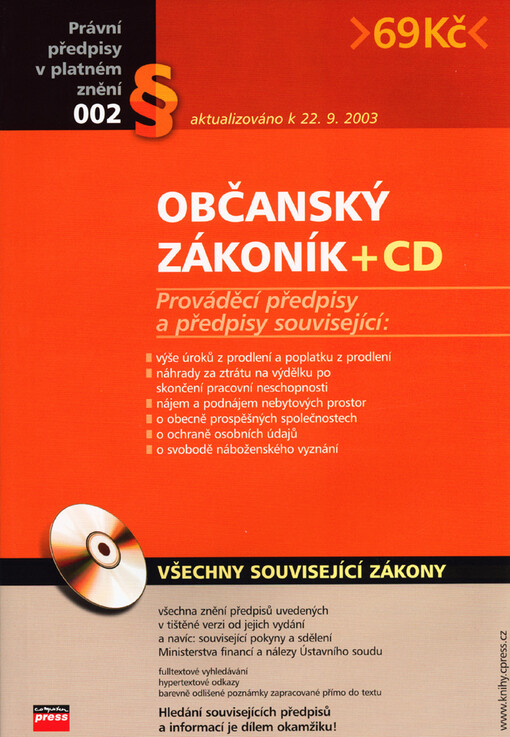 Občanský zákoník + CD; Prováděcí předpisy a předpisy související