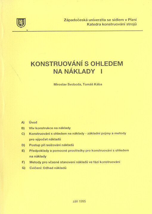 Konstruování s ohledem na náklady I