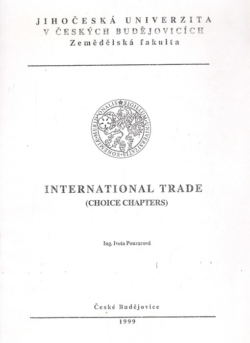 International trade : (choice chapters)