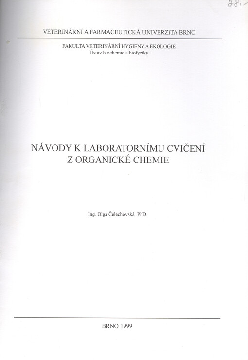 Návody k laboratornímu cvičení z organické chemie