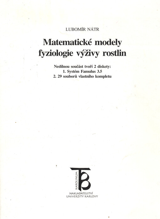 Matematické modely fyziologie výživy rostlin