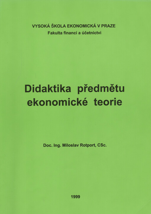 Didaktika předmětu ekonomické teorie
