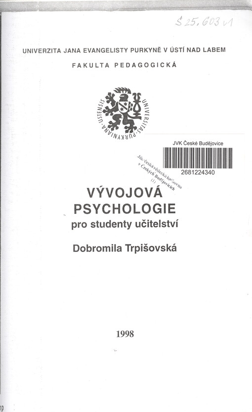 Vývojová psychologie pro studenty učitelství