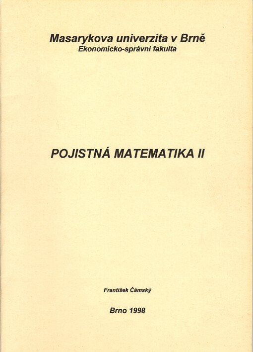 Pojistná matematika II