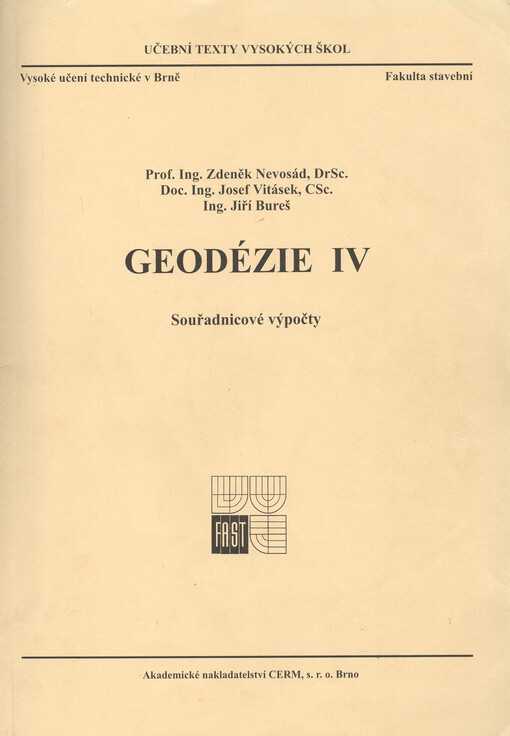 Geodézie. IV, Souřadnicové výpočty